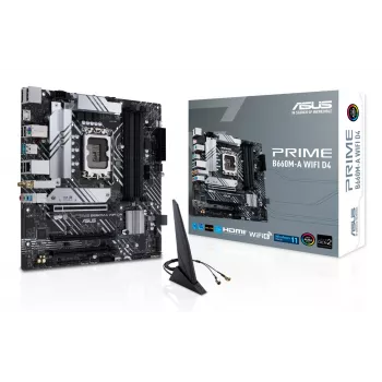 Emaplaat ASUS PRIME B660M-A WIFI D4 — Intel B660, LGA 1700, micro ATX, DDR4, 4 DIMM, Wi‑Fi 6, 2x M.2