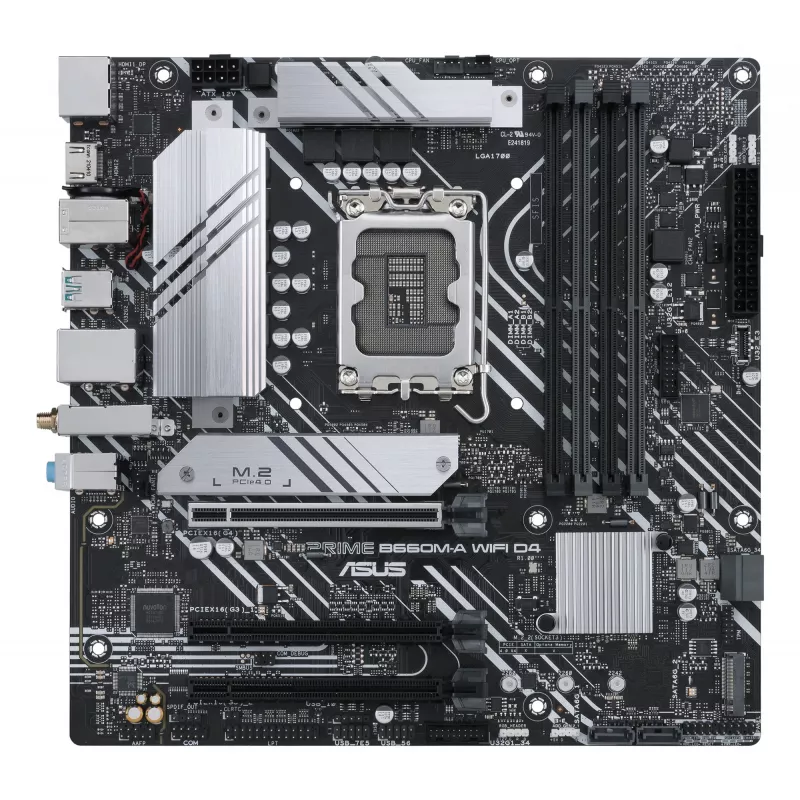 Emaplaat ASUS PRIME B660M-A WIFI D4 — Intel B660, LGA 1700, micro ATX, DDR4, 4 DIMM, Wi‑Fi 6, 2x M.2