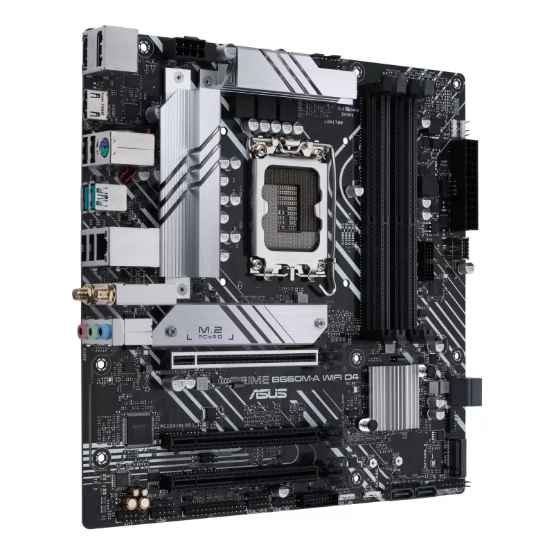 Emaplaat ASUS PRIME B660M-A WIFI D4 — Intel B660, LGA 1700, micro ATX, DDR4, 4 DIMM, Wi‑Fi 6, 2x M.2