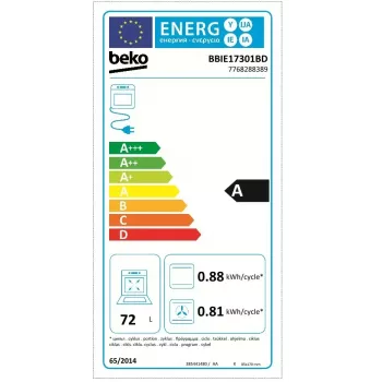Sisseehitatud elektriahi BEKO BBIE17301BD, 72 L, konvektsioon, grill, aurupuhastus, roostevaba teras