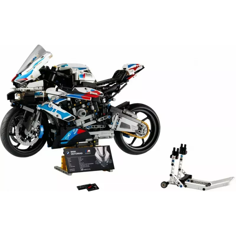 LEGO Technic mootorratta mudel BMW M1000RR 42130 detailse mootori ja töötava vedrustusega