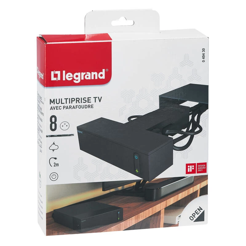Legrand 049430 power extension 2 m 8 AC outlet(s) siseruumides kasutatav Must