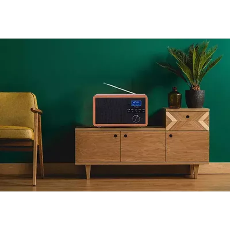 Kaasaskantav raadio Adler AD 1184 DAB+/FM/AM digitaaltuuneriga, Bluetooth 5.0, 15W, SD/USB, äratuskell, must/puit