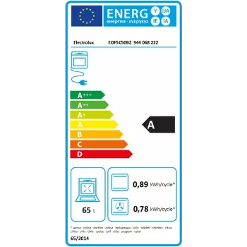 Sisseehitatud elektriahi Electrolux EOF5C50BZ, 65 L, katalüütiline puhastus, 8 programmi, A-klass, must