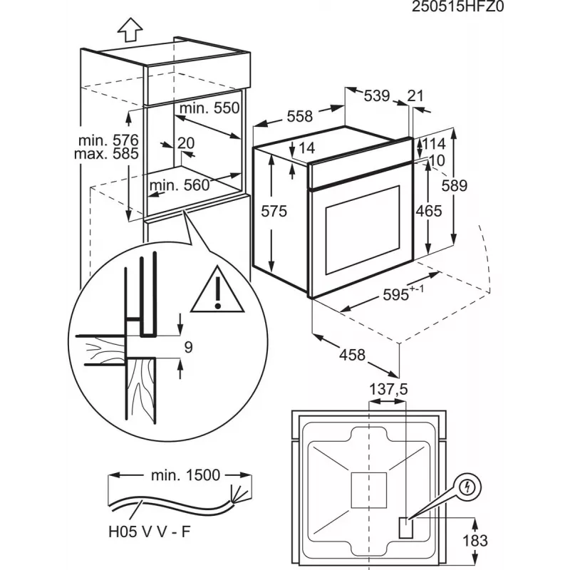 Electrolux EOF3H50BX 65 L roostevaba teras