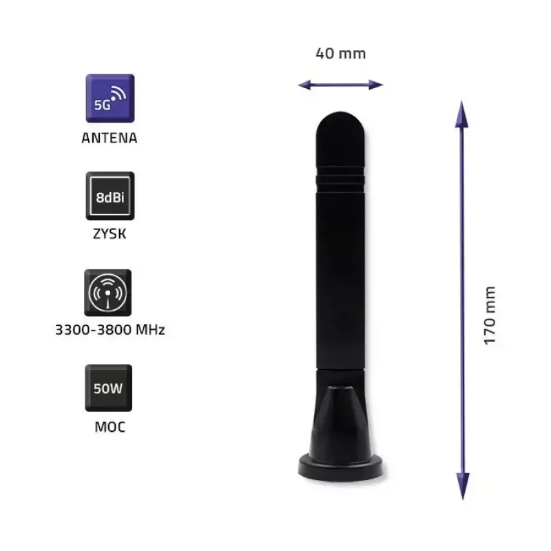 Mitmesuunaline 5G LTE antenn QOLTEC 57033 kaheribaline 8 dBi siseruumidesse
