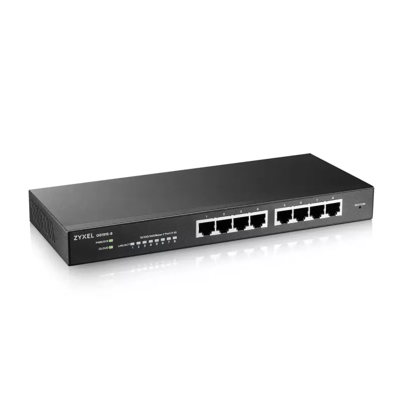 Zyxel GS1915-8 Hallatav L2 Gigabit Ethernet (10/100/1000) Must