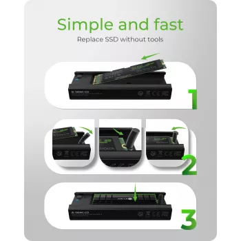 ICY BOX IB-180MC-C31 SSD-ümbrise must M.2