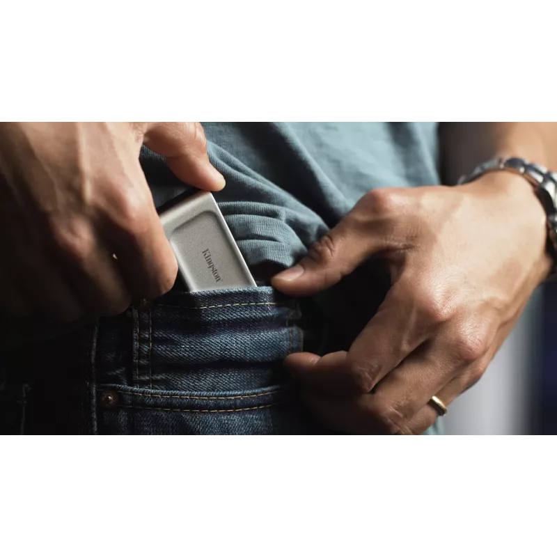 Kingston Technology 4000G PORTABLE SSD XS2000, 4 TB, USB Type-C, 3.2 Gen 2 (3.1 Gen 2), 2000 MB/s, must, hõbedane