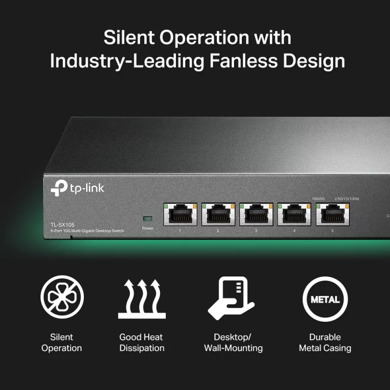 Haldamatu lüliti TP-Link TL-SX105 5 pordiga 10G laualüliti