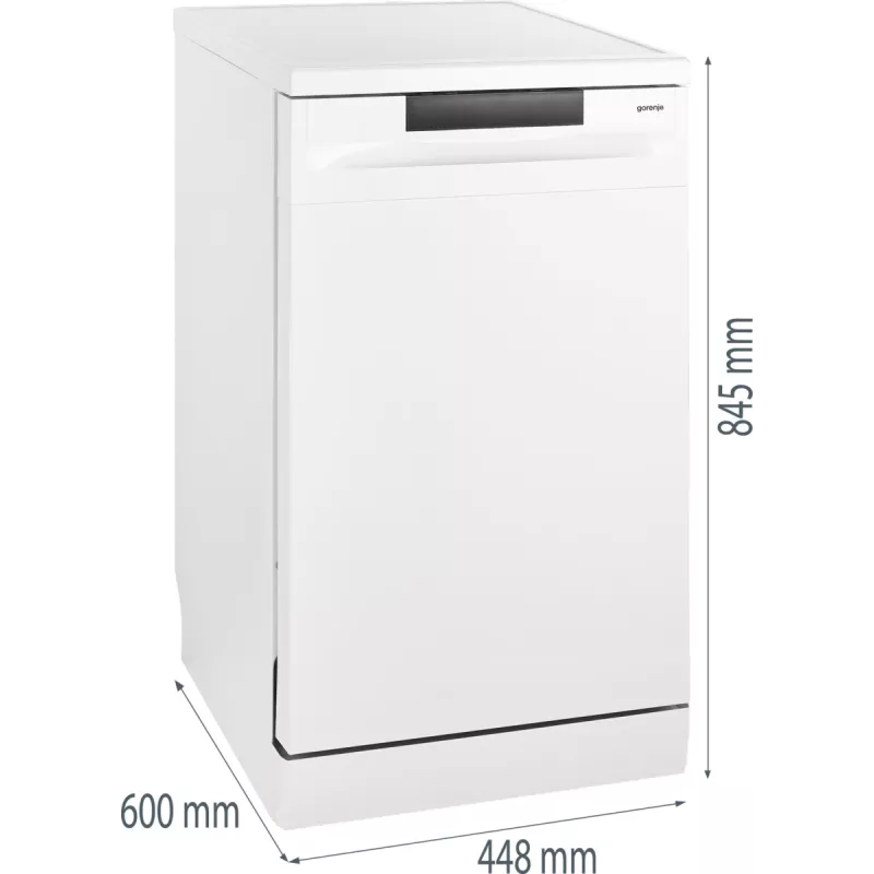 Vabaltseisev nõudepesumasin Gorenje GS520E15W — 9 kattekohta, 47 dB, 448×600×845 mm, 9 L/tsükkel