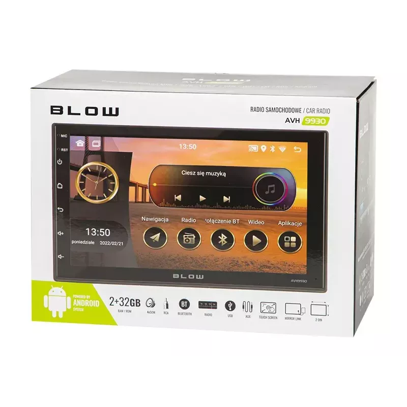 Auto multimeediapleier BLOW AVH-9930 Must 200 W Wi-Fi Bluetooth