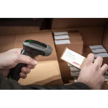 DIGITUS 2D käeshoitav vöötkoodiskanner QR-kood Bluetooth hoidikuga