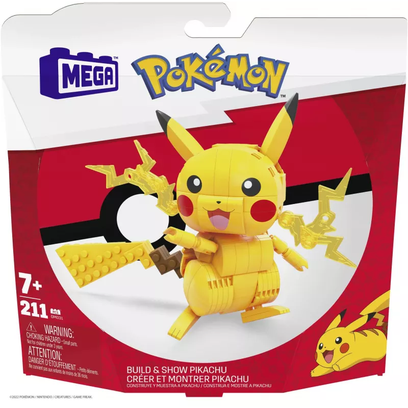 MEGA Pokémon ehituskomplekt Pikachu (211 tükki) 1 tegelaskujuga lastele