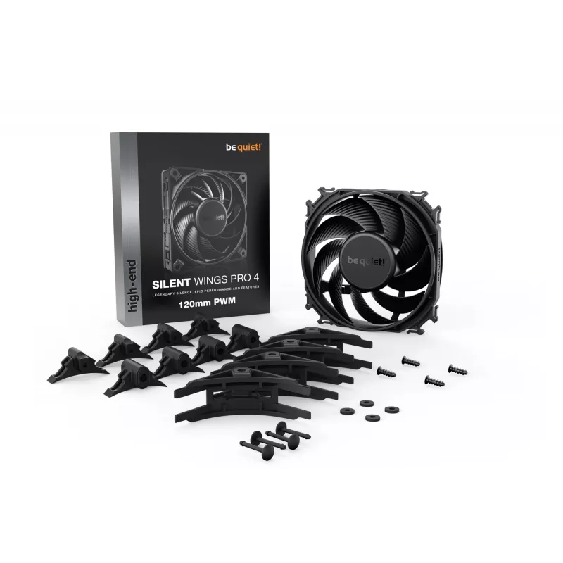 be quiet! SILENT WINGS PRO 4 | 120 mm PWM arvuti korpuse ventilaator 12 cm must 1 tk