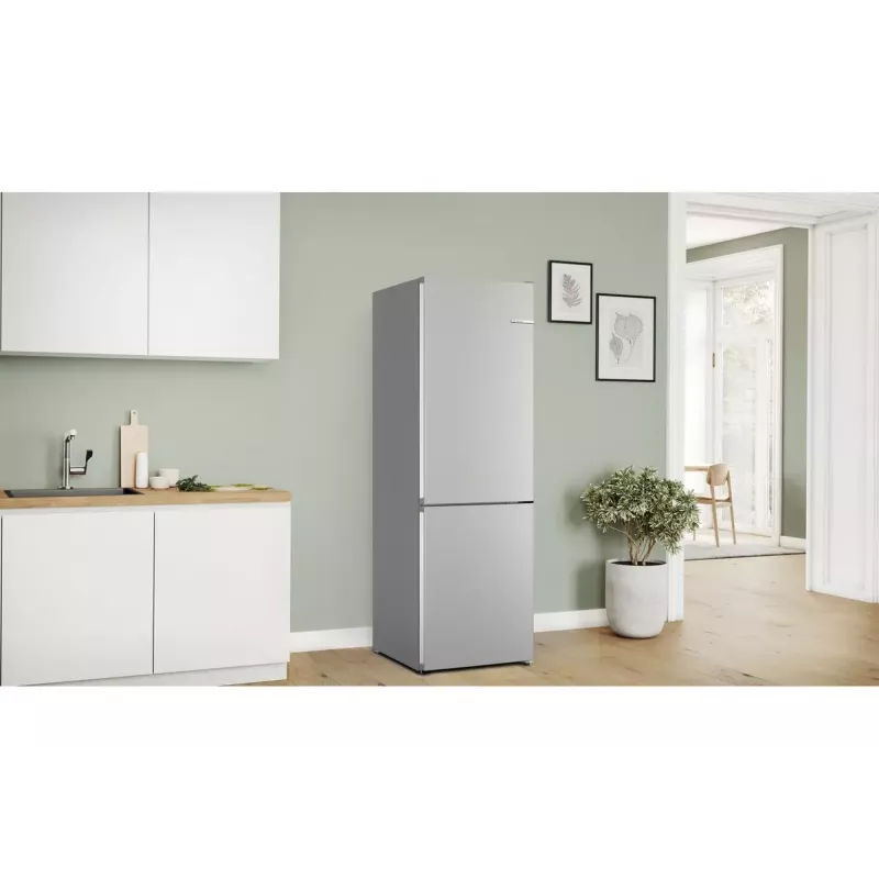 Külmik-sügavkülmik Bosch Serie 4 KGN362IDF, vabaltseisev, 321 L kogumaht (218 L külmik / 103 L sügavkülmik), roostevaba teras, alumine sügavkülmik