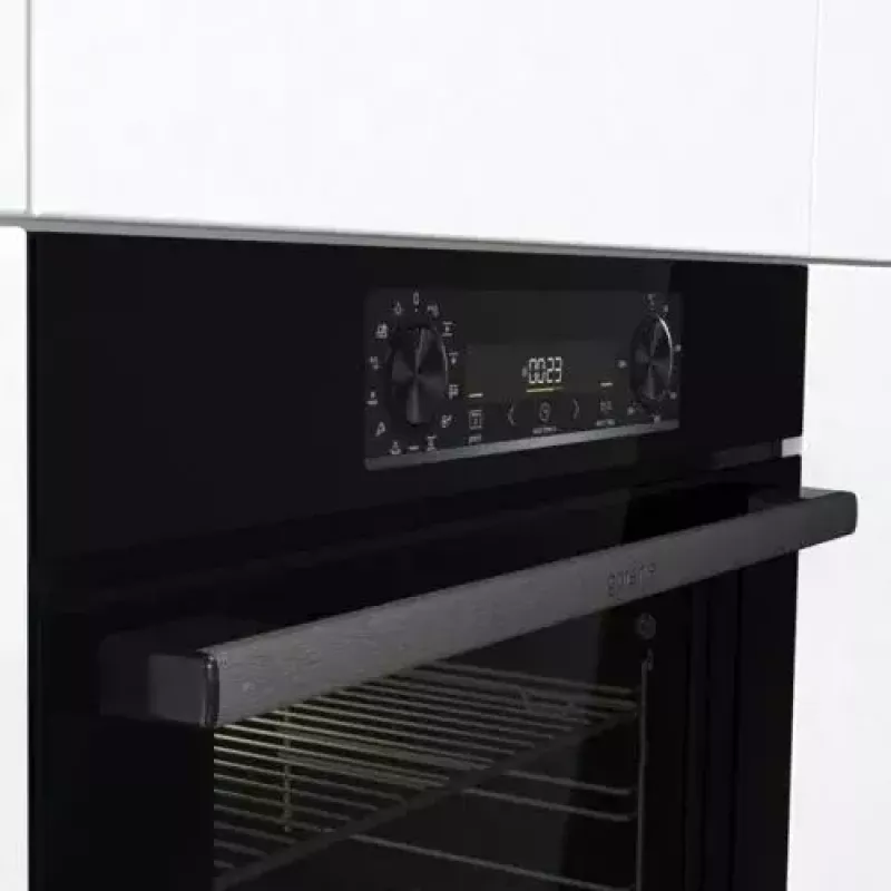 Sisseehitatud ahi Gorenje BOS6737E06FBG — 77 L multifunktsionaalne, EcoClean, aur, konvektsioon, mehaaniline juhtimine, 59,5×59,5 cm, must