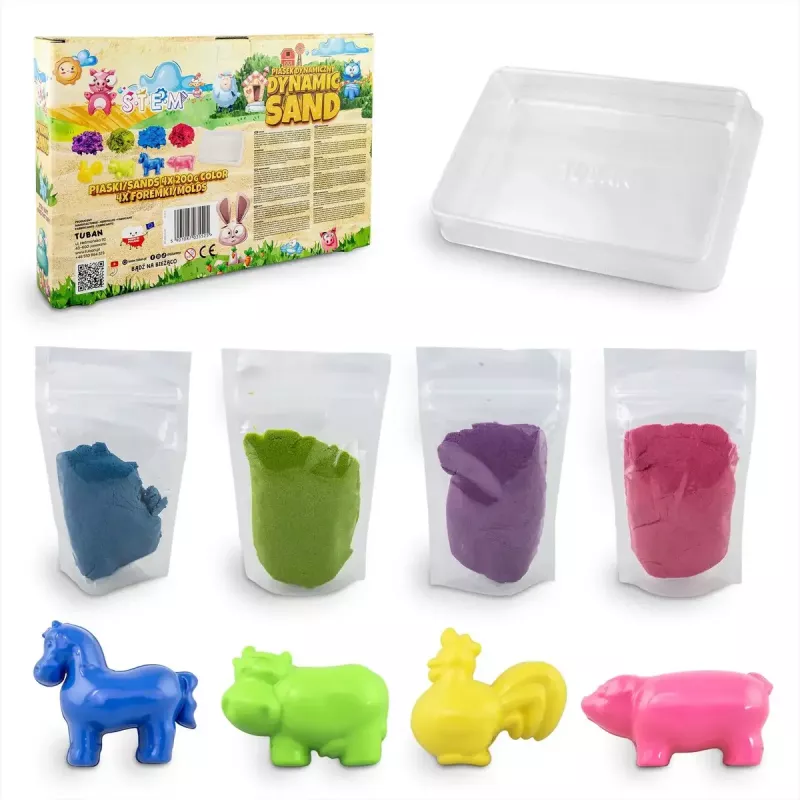 Laste kineetiline liiv Tuban DYNAMIC SAND SET – FARM Mitmevärviline