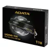 SSD M.2 1 TB ADATA LEGEND 960 PCIe 4.0 NVMe, 7400/6000 MB/s, 3D NAND, SMI SM2264, riistvaraline krüpteerimine, jahutusradiaator