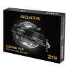 SSD ADATA LEGEND 960 M.2 NVMe 2 TB PCIe 4.0, lugemiskiirus 7400 MB/s, kirjutamiskiirus 6800 MB/s, 3D NAND, jahutusradiaator