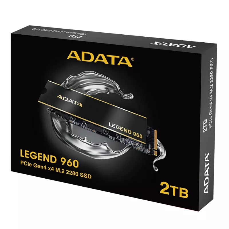 SSD ADATA LEGEND 960 M.2 NVMe 2 TB PCIe 4.0, lugemiskiirus 7400 MB/s, kirjutamiskiirus 6800 MB/s, 3D NAND, jahutusradiaator