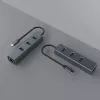 USB-C jaotur SAVIO AK-57 3× USB-A, RJ-45 Gigabit Ethernet (5000 Mbit/s), alumiiniumhall