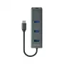 USB-C jaotur SAVIO AK-57 3× USB-A, RJ-45 Gigabit Ethernet (5000 Mbit/s), alumiiniumhall