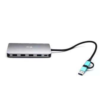 i-tec USB 3.0 USB-C/Thunderbolt 3x Display Metal Nano Dock LAN-iga ja toiteallikaga 100 W