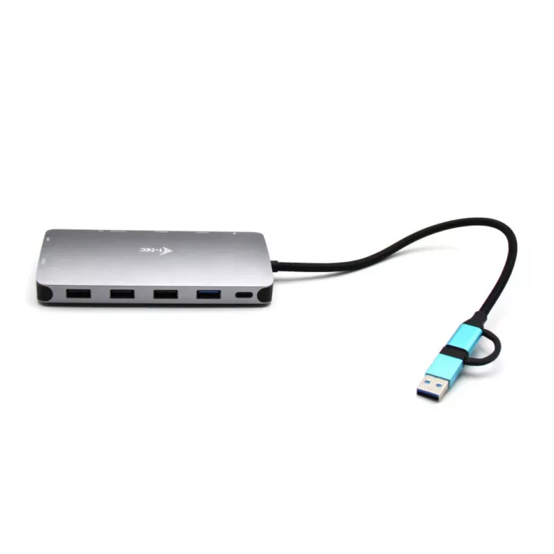 i-tec USB 3.0 USB-C/Thunderbolt 3x Display Metal Nano Dock LAN-iga ja toiteallikaga 100 W