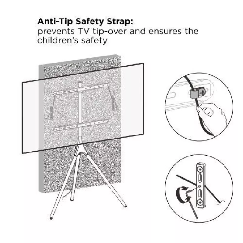 Põranda-TV-kinnitus TECHLY ICA-TR18SAM 45–65-tollisele (114,3–165,1 cm), VESA 200x200–600x400, kandevõime 32 kg, pähkel