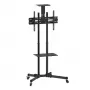 Põrandaalus TECHLY ICA-TR16T 37–70-tollistele ekraanidele, VESA 200x200–600x400, kuni 50 kg, kõrgus reguleeritav, rattad, kalle ±10° (must)
