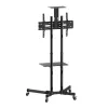 Põrandaalus TECHLY ICA-TR16T 37–70-tollistele ekraanidele, VESA 200x200–600x400, kuni 50 kg, kõrgus reguleeritav, rattad, kalle ±10° (must)