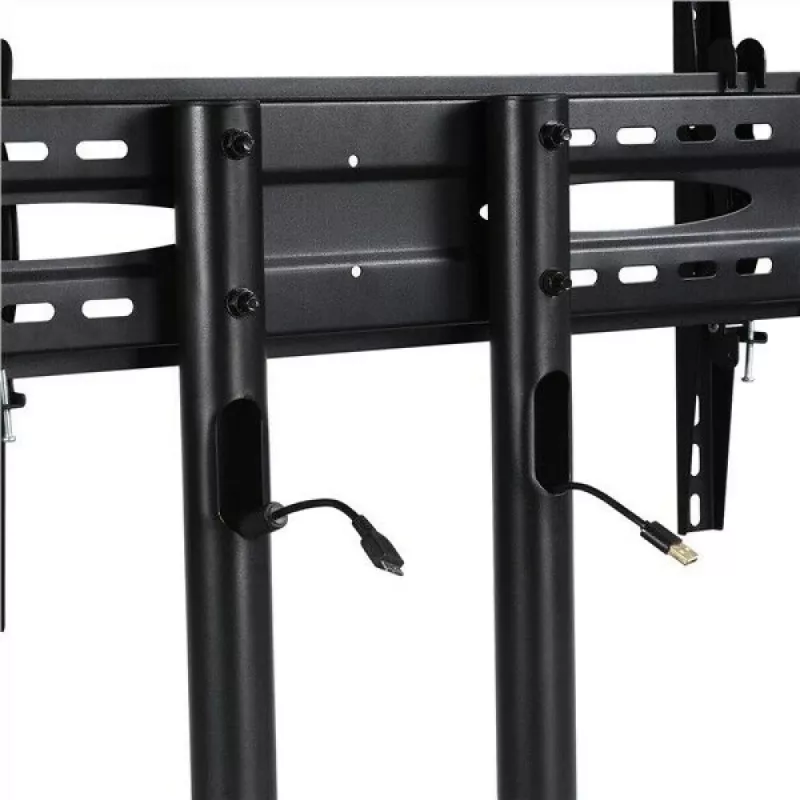 Põrandaalus TECHLY ICA-TR16T 37–70-tollistele ekraanidele, VESA 200x200–600x400, kuni 50 kg, kõrgus reguleeritav, rattad, kalle ±10° (must)