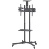 Põrandaalus TECHLY ICA-TR16T 37–70-tollistele ekraanidele, VESA 200x200–600x400, kuni 50 kg, kõrgus reguleeritav, rattad, kalle ±10° (must)