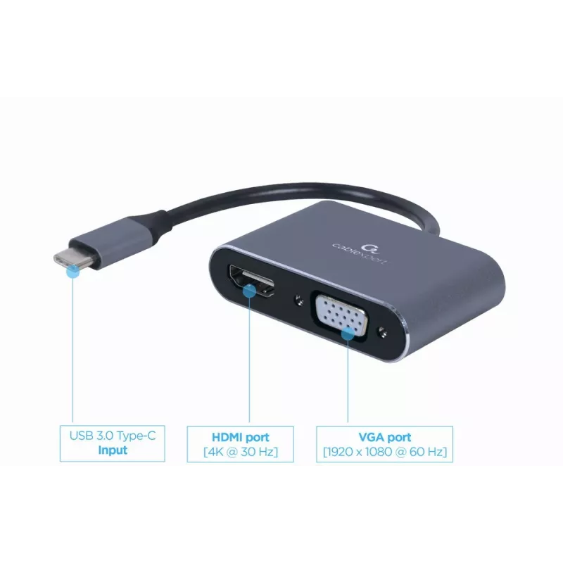 GEMBIRD Alt-DP USB USB-C HDMI-ks + VGA Display Adapter - Kosmosehall
