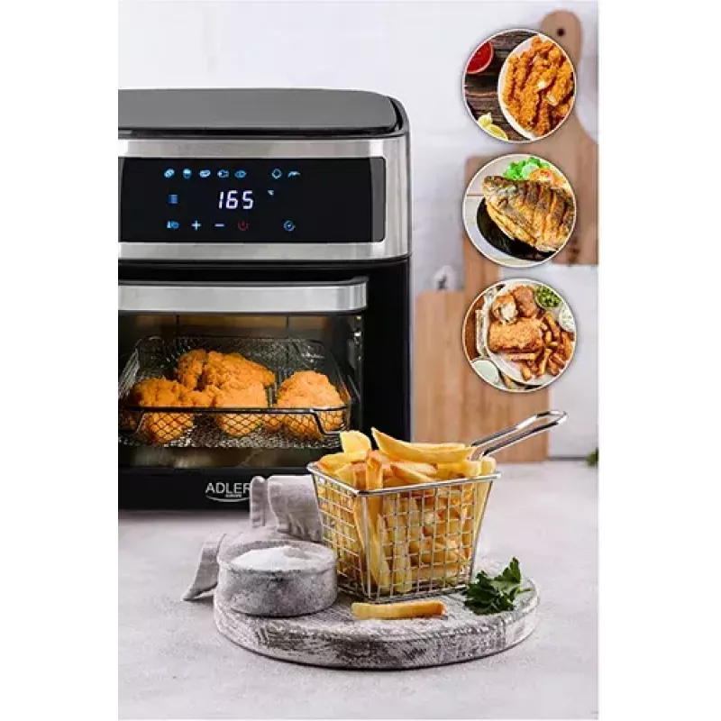 Kuumaõhufritüürahi Adler AD 6309 13 L 2500 W Must/Hõbedane, puutetundlik juhtimine, röstimisvarras