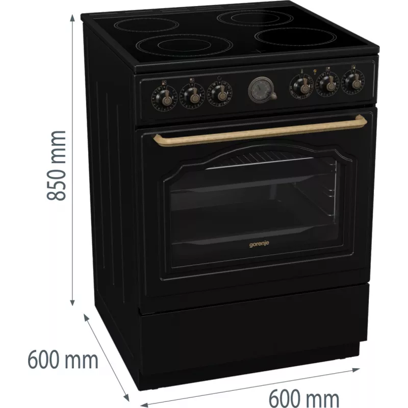 Gorenje GECS6B71CLB Vabaltseisev pliit Elektrikeramiline pliit Must