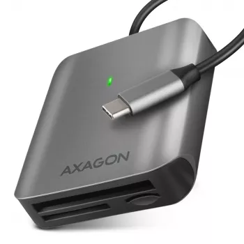Axagon CRE-S3C Alumiiniumist kiire USB-C 3.2 Gen 1 mälukaardilugeja. 3 pesa, UHS-II