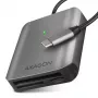 Axagon CRE-S3C Alumiiniumist kiire USB-C 3.2 Gen 1 mälukaardilugeja. 3 pesa, UHS-II