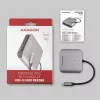 Axagon CRE-S3C Alumiiniumist kiire USB-C 3.2 Gen 1 mälukaardilugeja. 3 pesa, UHS-II
