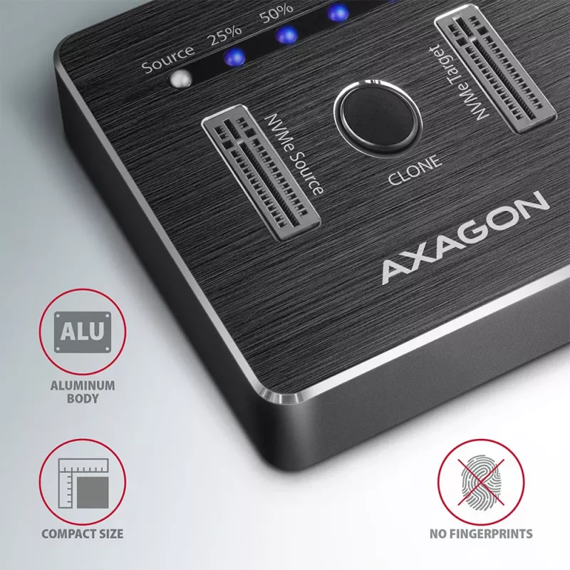 Axagon ADSA-M2C SuperSpeed USB-C 10Gbps kahe M.2 NVMe dokk