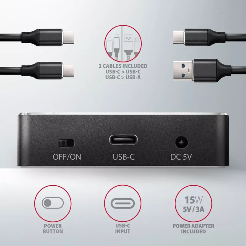 Axagon ADSA-M2C SuperSpeed USB-C 10Gbps kahe M.2 NVMe dokk