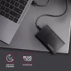 2,5-tolline HDD/SSD korpus AXAGON EE25-A6C — SATA, USB 3.2 Gen 1 (Type-C & Type-A), alumiinium, must