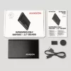 2,5-tolline HDD/SSD korpus AXAGON EE25-A6C — SATA, USB 3.2 Gen 1 (Type-C & Type-A), alumiinium, must