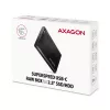 2,5-tolline HDD/SSD korpus AXAGON EE25-A6C — SATA, USB 3.2 Gen 1 (Type-C & Type-A), alumiinium, must