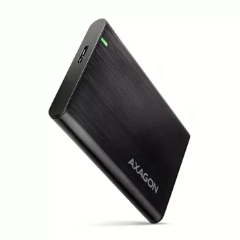 HDD/SSD korpus AXAGON EE25-A6M — 2,5-tolline SATA, USB 3.2 Gen 1 (5 Gbit/s), Micro-USB B USB Type-A, alumiinium, must