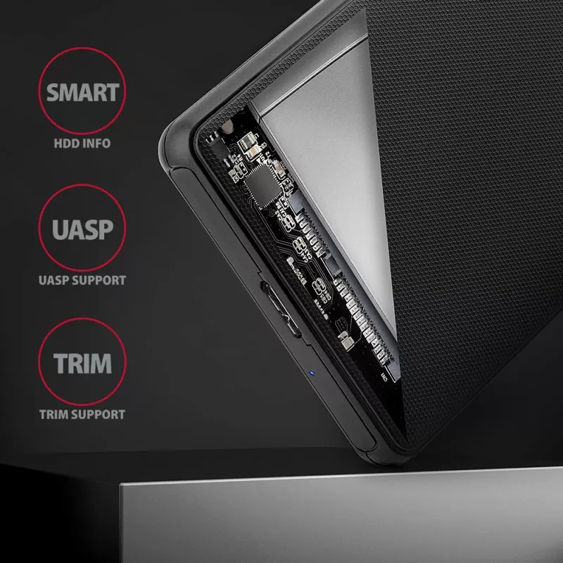 Axagon EE25-SL Kruvideta USB 3.2 Gen 1 - SATA 6G väline karp 2,5-tollisele SSD/HDD-le