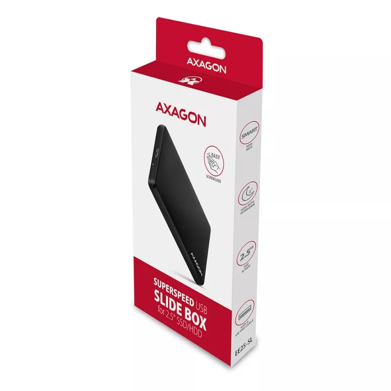 Axagon EE25-SL Kruvideta USB 3.2 Gen 1 - SATA 6G väline karp 2,5-tollisele SSD/HDD-le