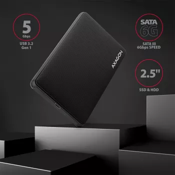 Axagon EE25-SLC Kruvivaba USB-C 3.2 Gen 1 - SATA 6G väline karp 2,5-tollisele SSD/HDD-le