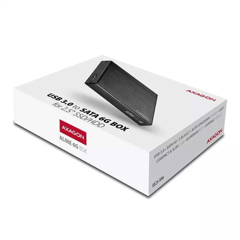 Axagon EE25-XA6 kompaktne alumiiniumist USB 3.2 Gen 1 - SATA 6G väline karp 2,5-tollisele SSD/HDD-le